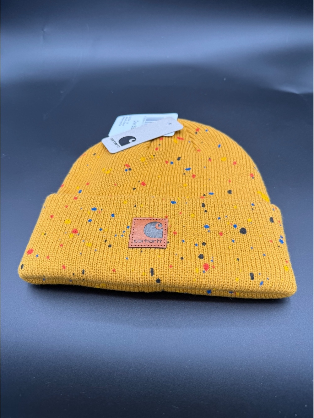 Carhartt WIP Speckled Knit Beanie Mustard Gold NWT